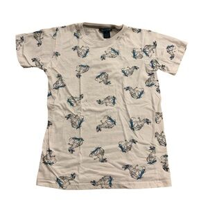 Bold Blue | White Short Sleeve T-Shirt Size 10 Skateboarding Dinosaur T-Rex